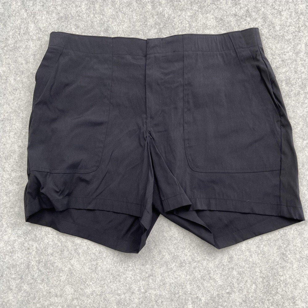 Eddie Bauer Chino Shorts Womens 16 (36x6) Black Nylon Stretch Pull On Hiking